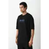 iegiyim™ Erkek Baskılı Oversize  Kısa kol T-Shirt - Siyah