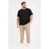 iegiyim™ Erkek Battal Big Size Basic Tişört Bisiklet Yaka Rahat Kalıp T-Shirt - Siyah
