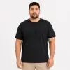 iegiyim™ Erkek Battal Big Size Basic Tişört Bisiklet Yaka Rahat Kalıp T-Shirt - Siyah