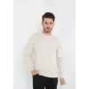 iegiyim™ Erkek Bisiklet yaka Kazak Uzun Kol Dokuma Triko - Bej
