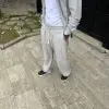 iegiyim™ Erkek Fitilli Kadife Cepli Buggy Pantolon Oversize Rahat Kalıp - Gri