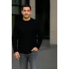 iegiyim™ Erkek Fitilli Triko Kazak 2’li Set Siyah Bordo Kalın Dokuma Pamuklu Regular Fit Bisiklet