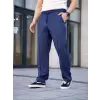 iegiyim™ Erkek Keten Cepli Çıma Dikişli jogger Buggy Pantalon Rahat kalıp - Lacivert