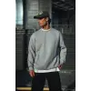 iegiyim™ Erkek Kışlık Bisiklet Yaka 3 İplik Basic SweatShirt - Gri