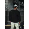 iegiyim™ Erkek pamuklu Bisiklet Yaka 3 İplik Basic SweatShirt - Siyah
