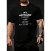iegiyim™ Erkek T-shirt Komik Multitasker Baskılı Kısa kol Tişört - Siyah