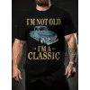 iegiyim™ Erkek Tişört Araba Baskılı Kısa kol t-shirt - Siyah