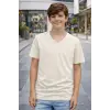 iegiyim™ Genç Erkek Çocuk V Yaka Tişört Model - Taş