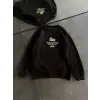 iegiyim™ Kadın 3 iplik Pamuklu Bisiklet Yaka Baskılı SweatShirt - Siyah