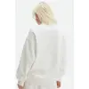 iegiyim™ Kadın 3 İplik Pamuklu Oversize Yarım Fermuarlı Yakalı Basic Sweatshirt - Beyaz