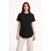 iegiyim™ Kadın Basic T-Shirt Kısa Kol Bisiklet Yaka Oval Kesim Tişört - Siyah