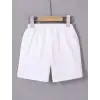 iegiyim™ Kadın Beli Lastikli Mini Düz Şort - Beyaz