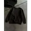 iegiyim™ Kadın Bisiklet Yaka 3 İplik Pamuklu Basic SweatShirt - Siyah