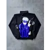iegiyim™ Kadın Fermuarlı Dijital Baskılı Rüzgarlık - Siyah