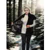iegiyim™ Kadın Premium Doğal Kolsuz Kürk - Siyah