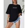 iegiyim™ Kadın T-shirt Penye Compack Classical Baskılı Kısa kol Tişört - Siyah