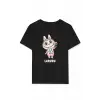 iegiyim™ Kız Labubu Çocuk Baskılı T-Shirt - Siyah