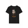 iegiyim™ Kız Labubu Çocuk Baskılı T-Shirt - Siyah