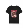 iegiyim™ Kız Labubu Çocuk Baskılı T-Shirt - Siyah
