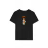 iegiyim™ Kız Labubu Çocuk Baskılı T-Shirt - Siyah