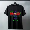 iegiyim™ Mickey Mouse Graffiti Baskılı Unisex Siyah Oversize Tişört - 24/1 Penye