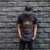 iegiyim™ Tweety Graffiti Baskılı Unisex Siyah Oversize Tişört - 24/1 Penye