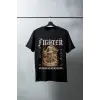 iegiyim™ Unisex Oversize 24/1 Penye DTF Baskılı Tişört - DTF139