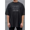 iegiyim™ Unisex Oversize 24/1 Penye DTF Baskılı Tişört - DTF287