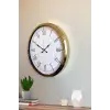İhtişamlı Gold 52 Cm Metal Roma Rakamlı Lüks Duvar Saati