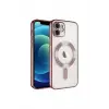 iPhone 12 Lüx Magsaff Lazer Silikon Kılıf (Kamera Korumalı)