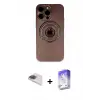 iPhone 13 Pro Max Kılıf Eksen Klasik Prime - Siyah Bilvis 5in1 3D Magic Cam Ekran Koruyucu + Pers Alüminyum Kamera Lens - GI
