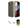 iPhone 14 Kılıf Eksen Form Prime - Siyah Buffer Cam Ekran Koruyucu + Diamond Kamera Lens - KI