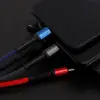 Işıklı Anahtarlık Model 3 in 1 USB Çıkışlı MİKRO,TYPE-C ve İphone Uyumlu Şarj Kablosu