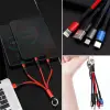 Işıklı Anahtarlık Model 3 in 1 USB Çıkışlı MİKRO,TYPE-C ve İphone Uyumlu Şarj Kablosu