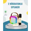 Kablosuz Karaoke Hoparlör – Çift Mikrofon Ve Led Işıklı