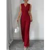 Kadın Askılı önden Düğmeli Bluz Ve Pantolon Keten Ikili Takım