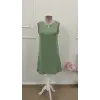 Kadın Askılı V Yakalı Mini çağla Yeşili Elbise