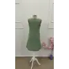 Kadın Askılı V Yakalı Mini çağla Yeşili Elbise
