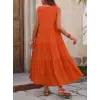Kadın Askılı V Yakalı Uzun Dokuma Viskon Elbise