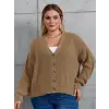 Kadın Beş Düğme Büyük Beden Triko Hırka