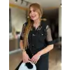 Kadın Fileli Kapüşonlu Modal Ceket