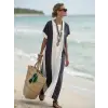 Kadın Kısa Kollu Bisiklet Yaka Uzun Süprem Elbise
