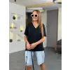 Kadın Kısa Kollu V Yaka Bluz