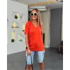 Kadın Kısa Kollu V Yaka Bluz