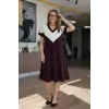 Kadın Kısa Kollu V Yakalı Kısa Modal Elbise