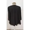 Kadın Kısa Kollu V Yakalı Salaş Viskon Bluz
