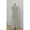 Kadın Kolsuz V Yakalı Maksi Boy Ithal Keten Elbise