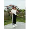 Kadın Modal Dokulu Kumaş Yanı şeritli Takım