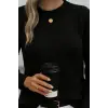 Kadın Uzun Kollu Bisiklet Yaka Triko Bluz