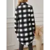 Kadın Uzun Kollu Ekoseli önden Düğmeli Dokuma Uzun Gömlek